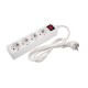 base de 4 enchufes con interruptor 1,5m de cable BLANCA