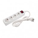 base de 4 enchufes con interruptor 1,5m de cable BLANCA