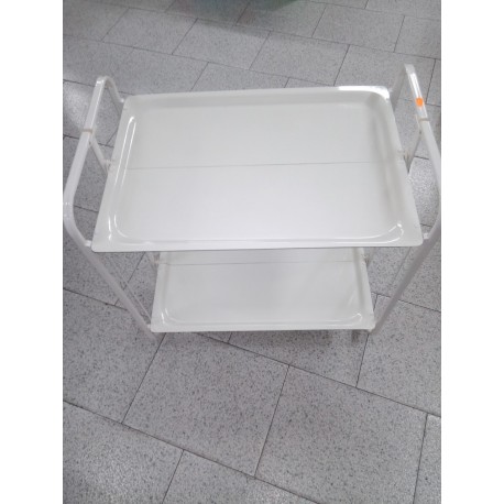 camarera plegable blanca 2 estantes.71cm de alto,65cm ancho,43 fondo.