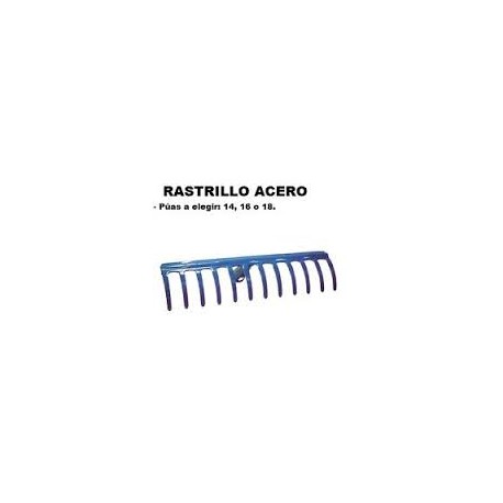 rastrillo azul 16 puas. metal