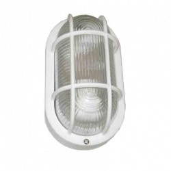 aplique oval exterior Blanco. max.40w. 1xE27. bombilla no incluida