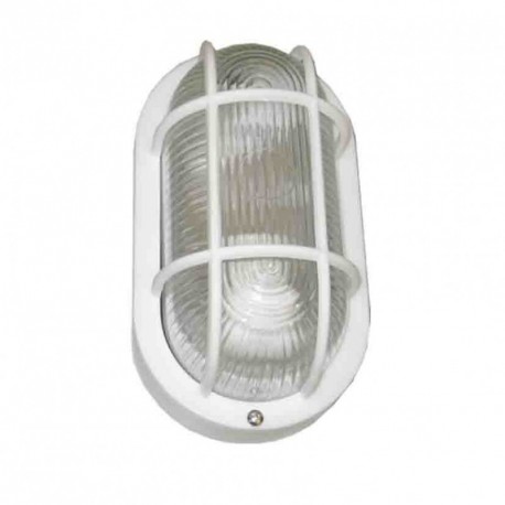 aplique oval exterior Blanco. max.40w. 1xE27. bombilla no incluida