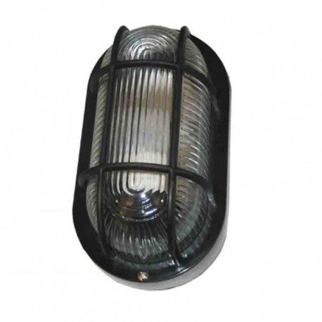 aplique oval exterior Negro. max.40w. 1xE27. bombilla no incluida