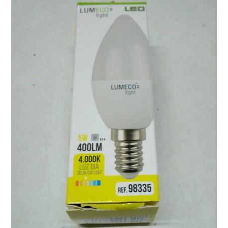 Bombilla vela LED 5w E14 4000k luz neutra