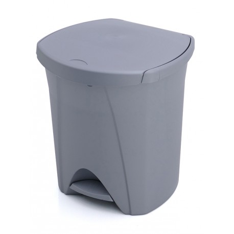 cubo basura pedal PLASTIKEN 25lt color grís