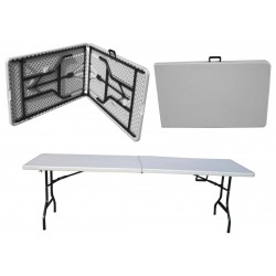 mesa plegable de resina. 1,80m. x 75 x 74