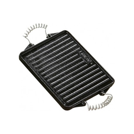 plancha hierro fundido esmaltada reversible 27x21cm