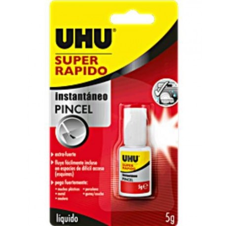 pegamento instantáneo con pincel super rápido UHU 5g.