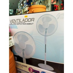 ventilador de pie 40w 3 velocidades, base redonda