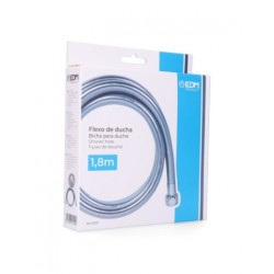 Flexo ducha pvc plateado tuercas de latón 1,8mt