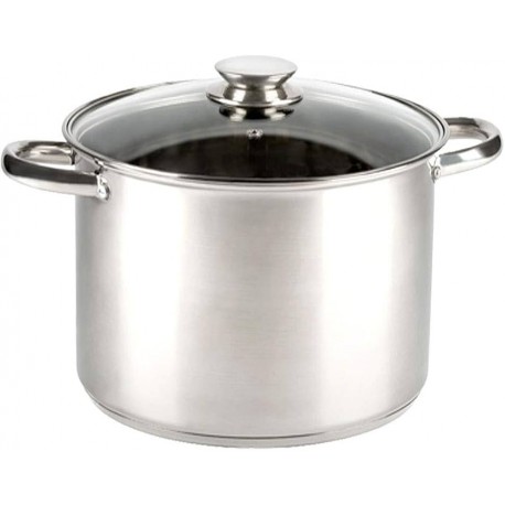 olla inox vier 32cm diámetro 18,3 litros. válida para inducción. tapa de cristal con válvula de segurid